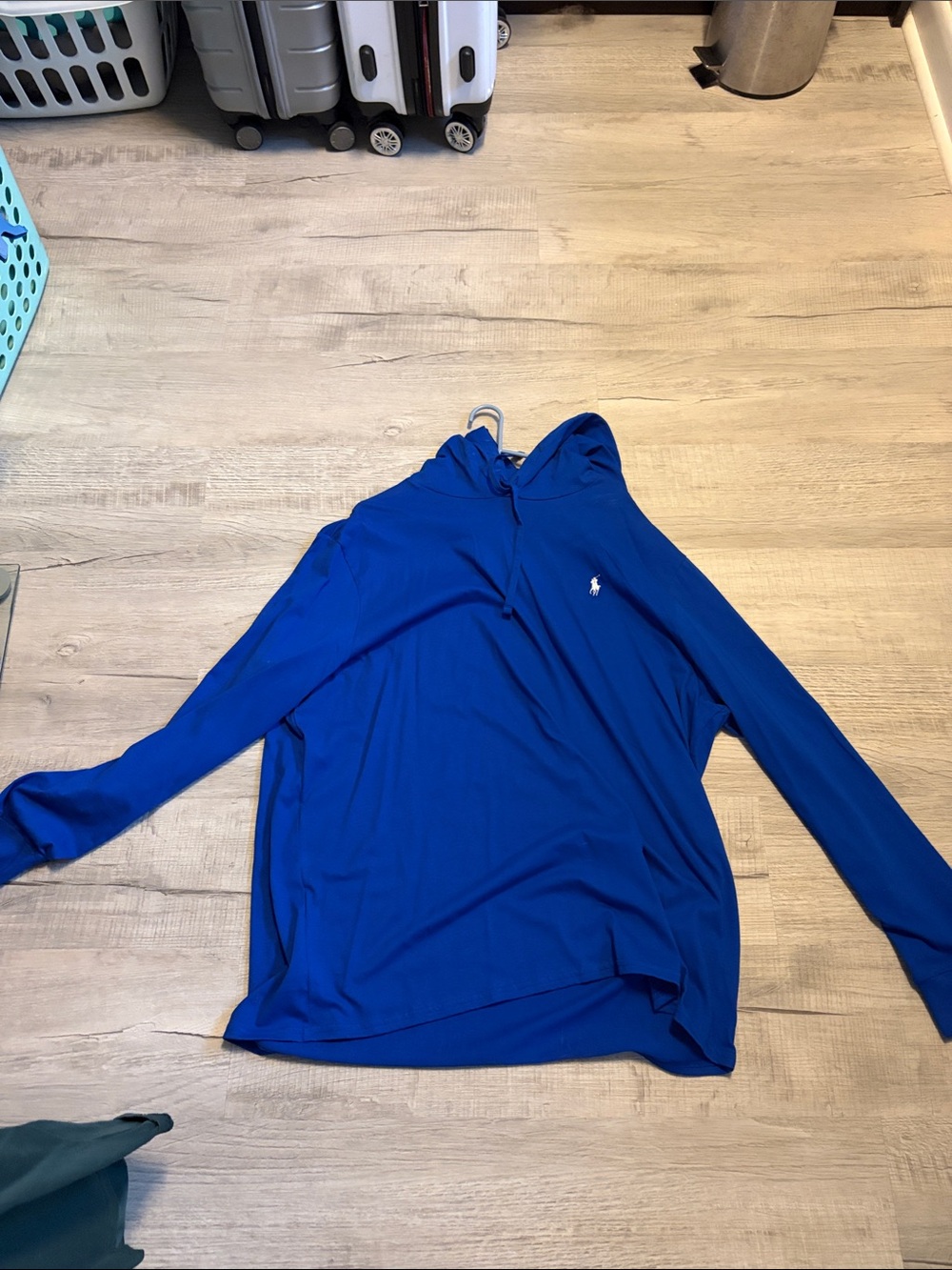 Ralph Lauren Royal Blue Hooded Long-Sleeve Polo Top